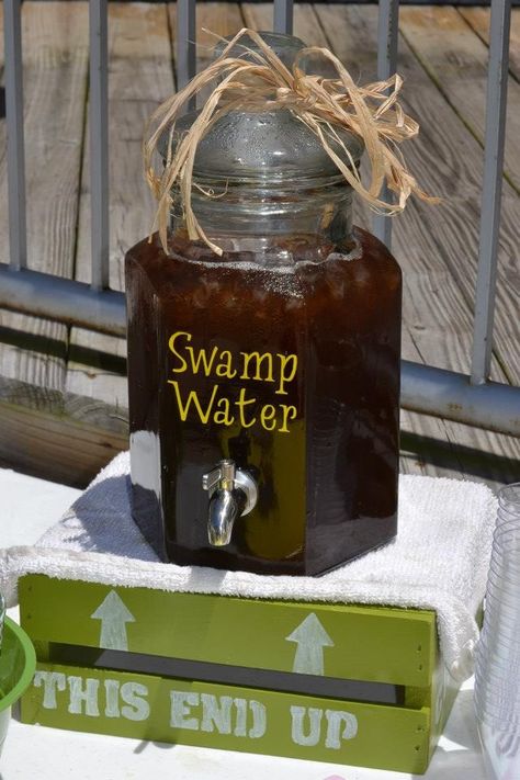 Swamp Water aka sweet tea ;) 2 The Bayou Birthday, Bayou Theme Party, 2 Da Bayou Birthday, Bayou Cake, Cajun Themed Party Ideas, Two The Bayou Birthday Party, How Sweet It Is To Be Loved Bayou Party, Two Da Bayou Birthday, Two Da Bayou