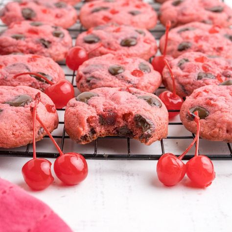 Cherry Chocolate Chip Cookies Vegan Cookies Recipes Healthy, Cookies Recipes Healthy, Cherry Chocolate Chip Cookies, Healthy Vegan Cookies, Chocolate Chip Cookie Mix, Vegan Cookie, Vegan Cookie Dough, Cherry Cookies, Vegan Cookies Recipes