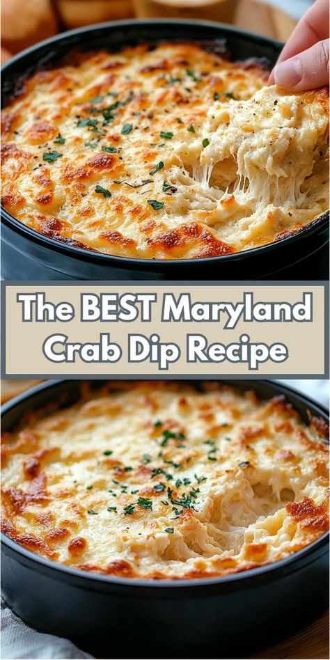 A creamy Maryland crab dip served in a rustic baking dish, topped with melted cheese and herbs. Maryland Crab Dip Recipe, Lump Crab Recipes, Lump Crab Meat Recipes, Maryland Crab Dip, Hot Crab Dip Recipe, Best Turkey Recipe, Crab Dip Recipe, Lump Crab Meat, Sausage Dinner