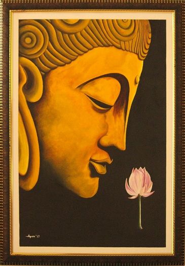 "Buddha in a dream" by Ayan Chakrabarti Oil on Canvas 20"x30" Side Face Portrait, Gautam Buddha Painting, Face Portrait Painting, Painting Of Buddha, Buddha Canvas Painting, Buddha Statue Home, Buddha Painting Canvas, Rama Krishna, Define Art