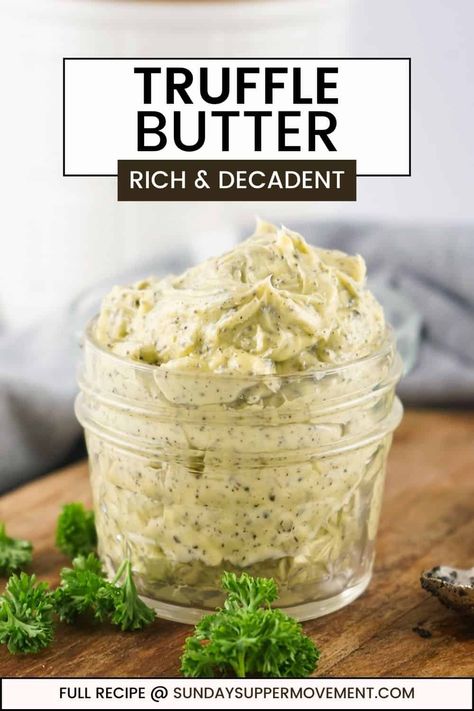 Homemade Truffle Butter is a one-way ticket to luxury! With my easy Truffle Butter recipe, you'll be serving 5-star meals from your own home. via @thesundaysupper Truffle Butter Steak, How To Make Truffle Butter, Truffle Zest Recipes, Truffle Oil Steak, Truffle Sauce For Steak, How To Make Truffle Oil, Truffle Recipe Dinner, Truffle Butter Sauce, Truffle Steak Recipe