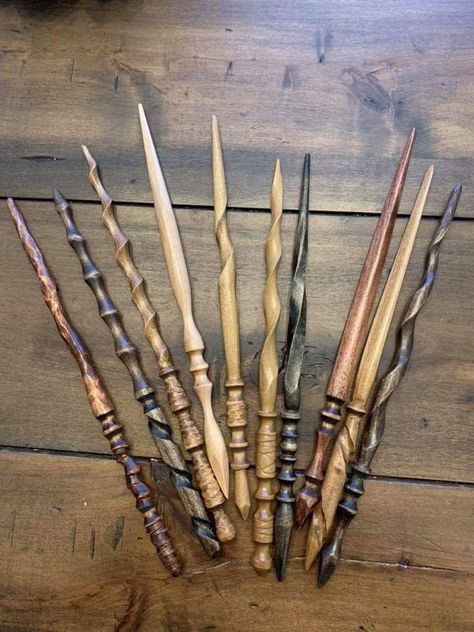 Hand Carved Walking Sticks, Wooden Wand, Witch Wand, Wood Craft Patterns, Wooden Canes, Fairy Wands, Harry Potter Party, Wood Carving Art, Hippie Art