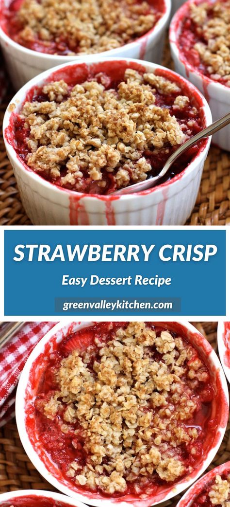 Cranberry Almond Energy Bites, Valley Kitchen, Easy Summer Dessert, Strawberry Crisp, Cranberry Almond, Easy Summer Desserts, Sweet Summertime, Strawberry Desserts, Green Valley