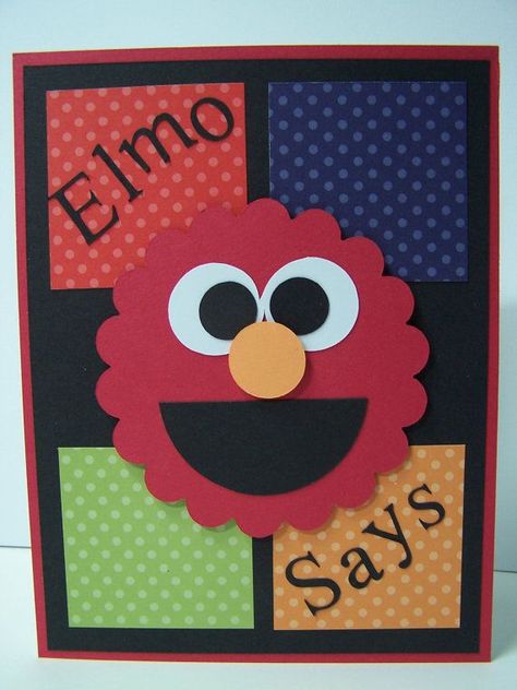 Birthday 1st, Sesame Street Elmo, First Birthday Cards, 1st Birthday Cards, Elmo Birthday, Boy Cards, Birthday Kids, Cricut Cards, Kids Birthday Cards