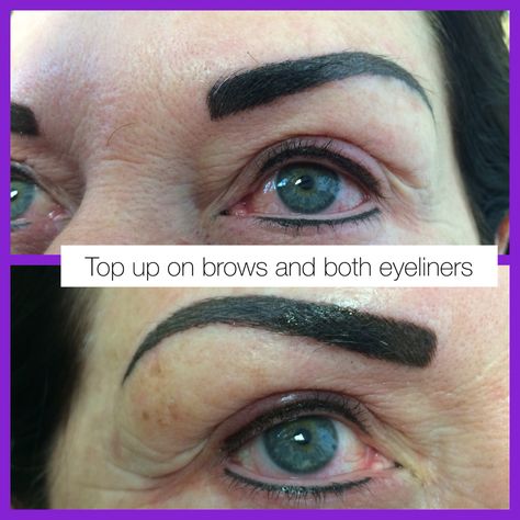 Tattoo eyeliner and brow top up Top Eyeliner, Tattoo Eyeliner, Eyeliner Tattoo, Semi Permanent, Eyeliner, Tattoos, Makeup, Quick Saves, Make Up