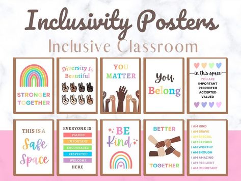 Dive into Discovery: Educational Posters for Children Inclusive Classroom Posters, Inclusive Education Posters, Inclusive Classroom Decor, Lgbtq Poster, Baby Milestone Chart, Baby Handprint Art, Baby Handprint Crafts, Diversity Poster, Month Printable