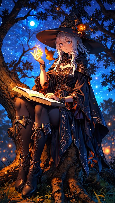 Witch Anime Aesthetic, Anime Mage Female, Witch Design Character, Cute Witch Character Design, Female Wizard Character Design, Witch Fanart, Anime Witches, Witch Anime, W.i.t.c.h Fanart