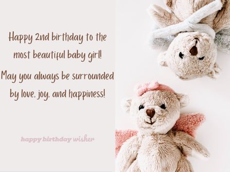 Happy 2nd birthday to the most beautiful baby girl! May you always be surrounded by love, joy, and happiness! (...) https://www.happybirthdaywisher.com/a-beautiful-baby-girl-turns-2/ Happy Birthday Baby Girl, Birthday Wishes Girl, Short Birthday Wishes, Birthday Baby Girl, Baby Birthday Photoshoot, Wishes For Daughter, Surrounded By Love, Birthday Wishes For Daughter