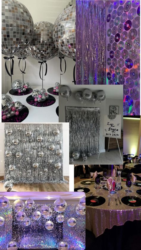 Retro 18th Birthday Party, Saturday Night Fever Theme Party, 90 S Party, Disco Ball Birthday Party Ideas, 18th Birthday Disco Theme, Disco Theme Party Games, Sweet 16 2000s Theme Party Ideas, Disco Party Sweet 16, Disco Bday Party Ideas