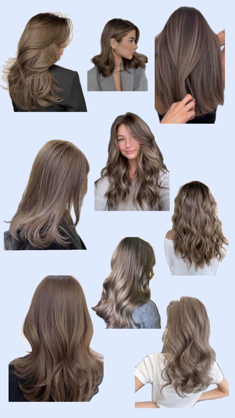 Mushroom brown, light brown, cool toned brown, neutral cool brown Cool Tone Brown Hair, Mushroom Brown, Cool Brown, Light Hair, Light Brown Hair, Cool Tones, Hair Inspo, Brown Hair, Light Brown