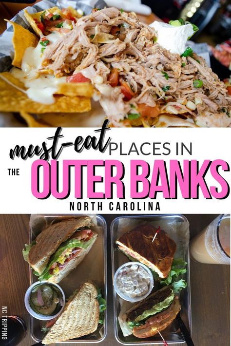 OUTER BANKS NORTH CAROLINA RESTAURANT GUIDE | Outer Banks North Carolina | OBX NC | USA Travel | Where to eat | Check out this guide to Outer Banks North Carolina restaurants including the best restaurants in Outer Banks North Carolina and where to eat while in Outer Banks, NC #USA #NorthCarolina #travel #OBX Outer Banks Restaurants, Outer Banks North Carolina Vacation, Outter Banks, Obx Nc, North Carolina Vacations, Obx Vacation, North Carolina Beaches, North Carolina Travel, Outer Banks North Carolina