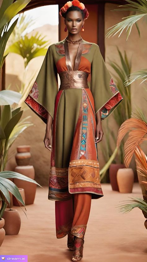 Surrealism Outfit, Afro Boho Fashion, Afro Chic Fashion, Afropunk Fashion, Tribe Fashion, Futurism Fashion, Persian Women, Egyptian Fashion, Chic Dress Classy