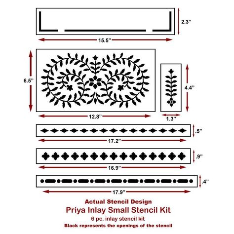 Priya Bone Inlay Stencil Bone Inlay Designs for Furniture | Etsy Furniture Stencils, Accent Wall Stencil, Damask Stencil, Stencil Fabric, Bone Inlay Furniture, Inlay Furniture, Tile Stencil, Large Stencils, Stencil Furniture