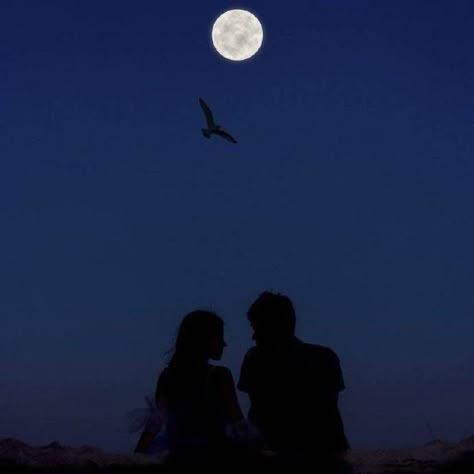 Moon Aesthetic Romantic, Nature Night Aesthetic, Night Aesthetic Black, These Broken Stars, Pictures Night, Romantic Landscape, Love Wallpapers, Aesthetic Black And White, Love Wallpapers Romantic