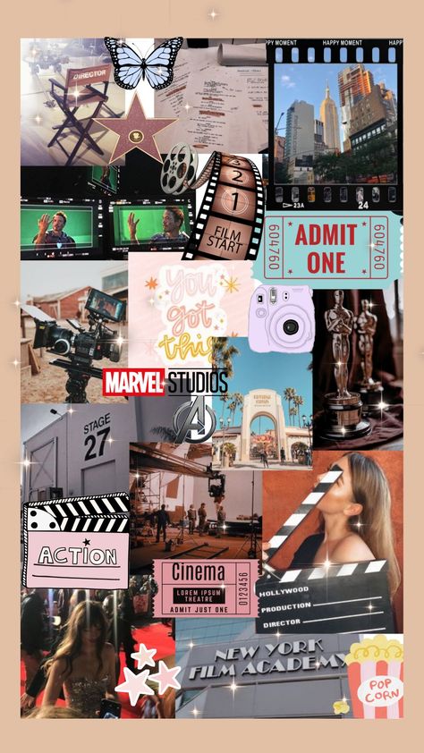 Aesthetic acting film collage wallpaper Film Collage Template, Movie Posters Collage Wallpaper, Movies Background Aesthetic, Film Industry Aesthetic Wallpaper, Movie Vision Board, Acting Aesthetic Film Script, Movie Wallpapers Collage, Cinema Collage Wallpaper, Aesthetic Acting Wallpaper