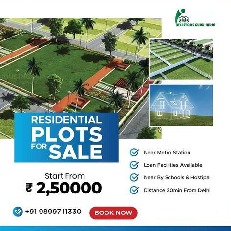 We are selling various sizes of Residential plot sale in Tronica City. The INVESTORS GURU Builders and Developers Private Limited will definitely help in providing all the necessary details of the plot who needs it. The plots are located at the best location of the city from where everything is accessible. . Call: 9718663333 Add: B-103, MRS Plaza, Tronica City, Investors Guru, Builders & Developers Pvt Ltd . . . . #ResidentialPlot #Residentialplottronicacity #plotintronicacity #Propertysale Land Property, Property Ad, Digital Advertising Design, Real Estate Marketing Design, Social Media Branding Design, Real Estate Ads, Investment Properties, Property Investment, Plots For Sale