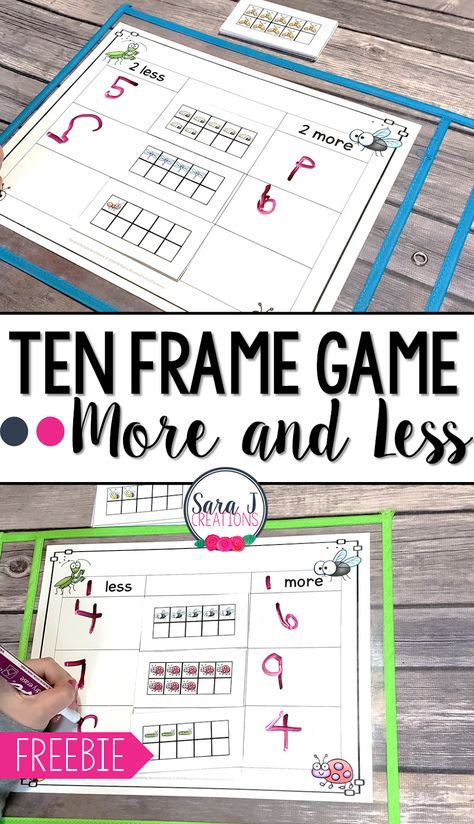 Math Games Kindergarten, Easy Math Games, Ten Frames Kindergarten, Building Number Sense, Kindergarten Classrooms, Kindergarten Math Games, Math Centers Kindergarten, Kindergarten Games, Math Intervention