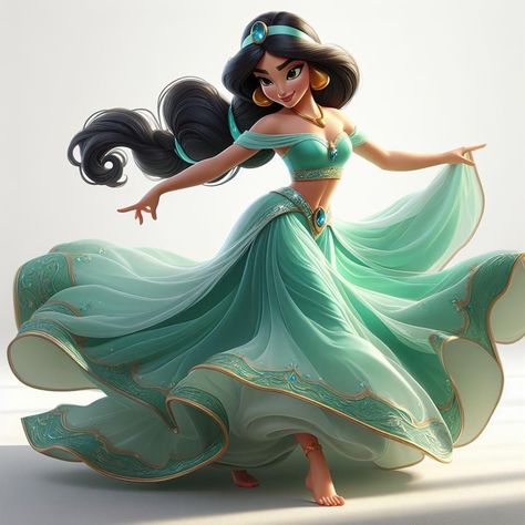 Princess Jasmine Art, Tiana Dress, Princess Inspired Outfits, Princess Illustration, Disney Princess Costumes, Walt Disney Characters, Disney Princess Jasmine, Disney Princess Makeover, Idee Cricut