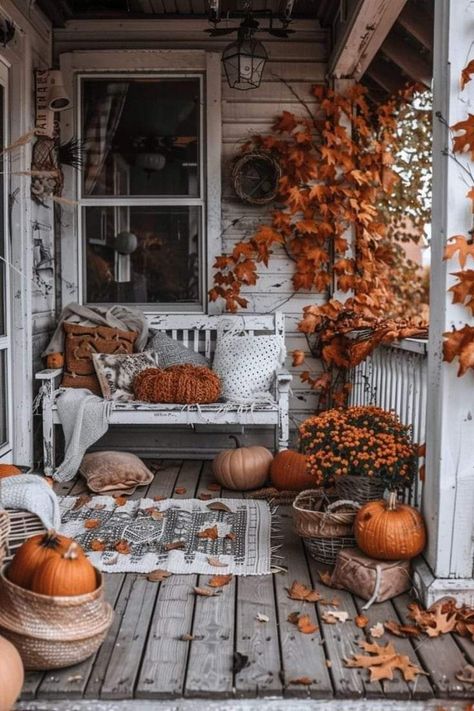 Fall Porch Decor Ideas, Fall Front Porch Decor Ideas, Fall Porch Decor, Everyday Magic, Farmhouse Decorating, Fall Decor Inspiration, Fall Front Porch Decor, Fall Farmhouse, Autumn Decorating