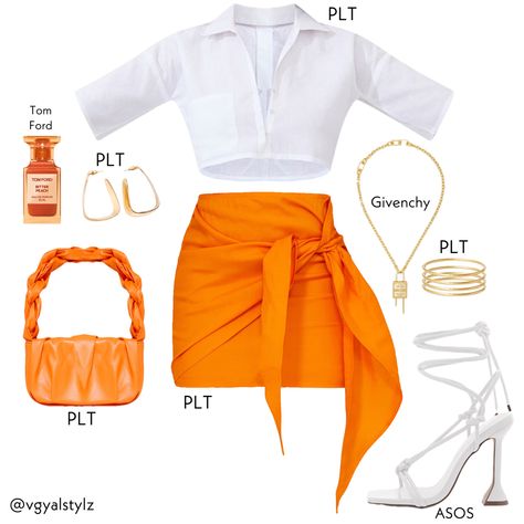 Follow @vgyalstylz for more inspo ✨ #fashion #fashionblogger #virtualstylist Orange Brunch Outfit Black Woman, White And Orange Outfit, Orange Outfits For Black Women, Black Women Brunch, Orange Outfits, Ladies Brunch, Outfits For Black Women, Korean Outfits Kpop, Spring Night