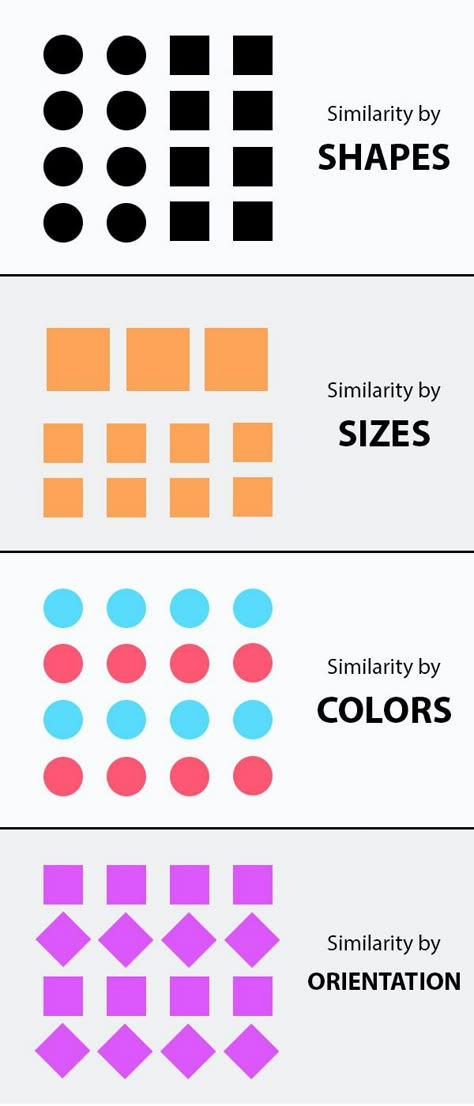 Similarity Gestalt Design Logo, Similarity Gestalt Design Patterns, Gestalt Principles Similarity, Law Of Similarity Gestalt, Similarity Design Principle, Gestalt Principles Examples Similarity, Gestalt Principles Examples Closure, Gestalt Principles, Gestalt Similarity