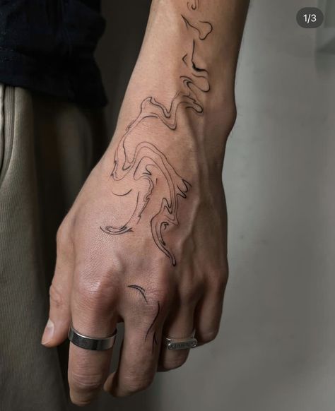 Cybersigilism Tattoo Men, Line Tattoo Men, Abstract Tattoo Men, Abstract Art Tattoo, Artsy Tattoos, Simple Tattoos For Guys, Black Studio, Sharpie Tattoos, Wrist Tattoos For Guys