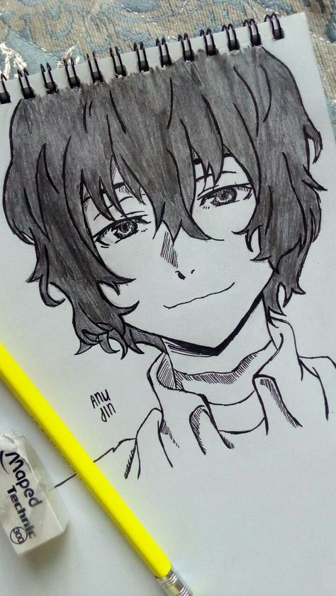 Pretty boy Dazai Osamu, Anime Sketch, Photo Quotes, Easy Drawings, Anime Drawings, Book Art, Sketch Book, Doodles, Drawings