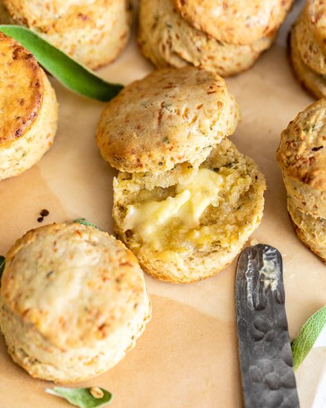 Sage Brown Butter Biscuits with Parmesan Sage Biscuits, Sage Brown Butter, Camping Foods, Butter Biscuits, Parmesan Recipes, Nutritious Smoothies, Group Meals, Camping Meals, Brown Butter