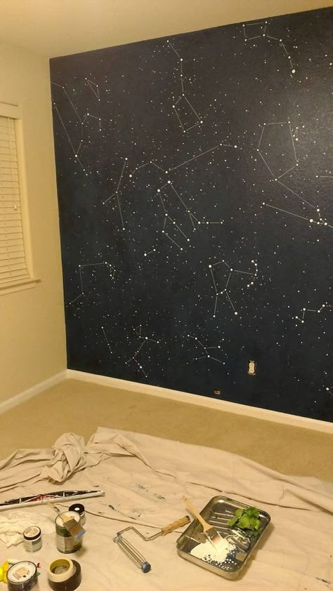 Constellation Wall, Baby Room Diy, نباتات منزلية, Diy Wand, Wall Diy, Diy Bebe, Baby Diy, Wall Paint, Diy Wall