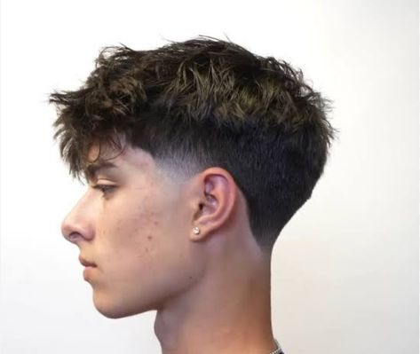 Fringe Male Haircut, Messy Crop Top Haircut Men, Mens Haircut Thick Hair Straight, Burst Fade With Fringe, Male Fade Haircut, Burst Fade Fringe, Ceaser Cut Hair Men, Tiktok Haircut, Mens Haircuts Thick Hair