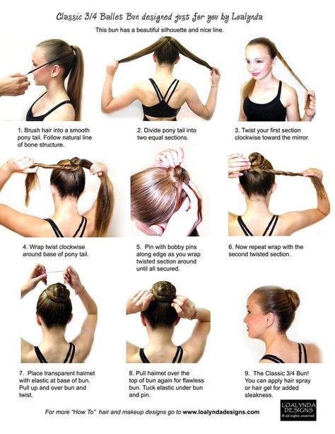 How to make the perfect ballerina bun Ballet Hairstyles, Ballet Bun, Ballerina Bun, Competition Hair, Gymnastics Hair, Easy Bun, Dance Hairstyles, Step By Step Hairstyles, Short Hairstyles For Thick Hair