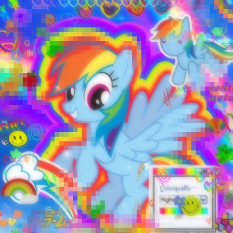 Scene Pfp, Scene Icons, Scene Icon, Scene Wallpaper, Scene Core, My Lil Pony, Mlp Fan Art, Rainbow Aesthetic, Scene Art