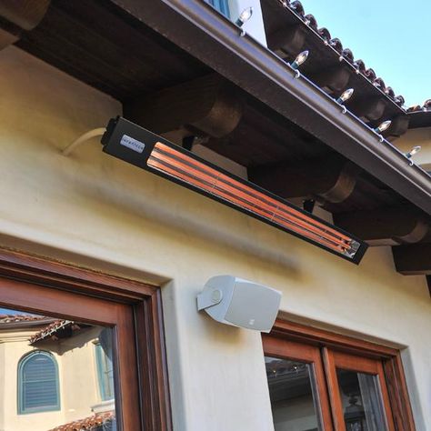 Here's a closeup of our new Slimline Shadow heater in action, providing energy efficient heat on a California patio. Being Chased, Ceiling Materials, Gas Heater, Outdoor Heaters, Yard Project, Electric Heater, Black Shadow, Sun Goes Down, Outdoor Heating