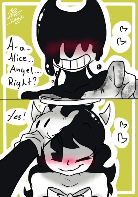 Alice And Bendy, Bendy X Alice, Bendy Y Boris, First Meet, To Alice, Alice Angel, Hollow Art, Cute Couple Halloween Costumes, Just Ink