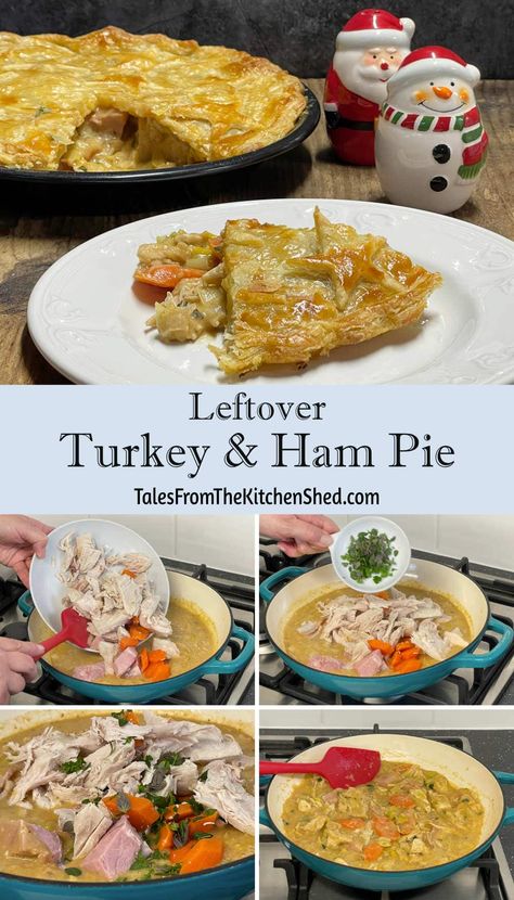 Turkey And Ham Pie Recipe, Turkey And Ham Pie, Ham And Leek Pie, Ham Pie, Leftover Gravy, Turkey Pie, Leek Pie, Christmas Leftovers, Turkey Ham