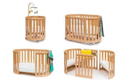 4-in-1 Convertible Crib - Crib converts to bassinet and toddler bed Nest Crib, Baby Toddler Bed, 4 In 1 Crib, Nursery Planning, Rockabye Baby, Baby Pram, Junior Bed, Crib Toddler Bed, Adjustable Mattress