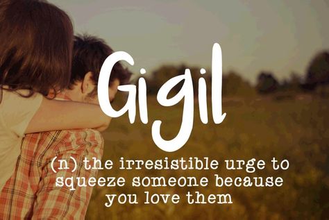 Gigil = the irresistible urge to squeeze someone because you love them. Words For Feelings, Quotes Distance, Unique Words Definitions, Catchy Phrases, Fina Ord, Uncommon Words, Fancy Words, Weird Words, Unusual Words