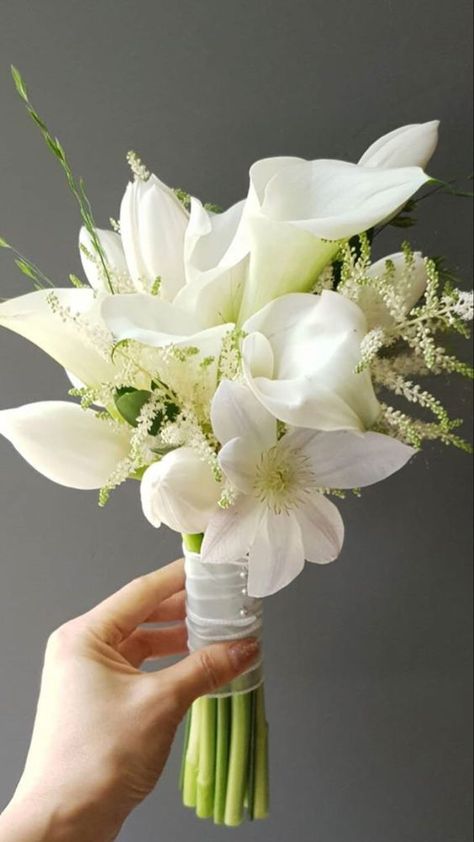 Small Simple Bridal Bouquet, November Florals, Simple Bridal Bouquet, Lily Bridal Bouquet, Registry Wedding, Flower Arrangements Wedding, Simple Wedding Bouquets, Calla Lily Bridal, Flower Boquet