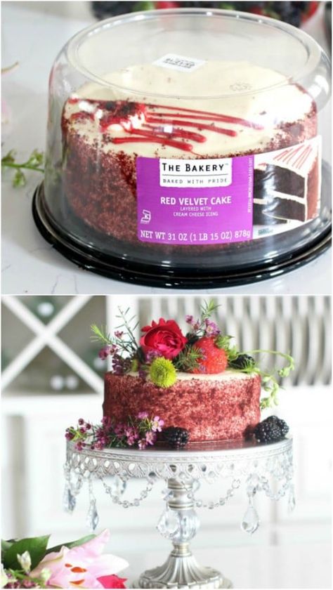 15 Grocery Store Cake Hacks That Turn An Ordinary Cake Into A Work Of Art How To Make A Store Bought Cake Look Fancy, Grocery Store Cake Makeover Diy, Store Bought Cupcake Makeover, Store Bought Cake Makeover Birthday, Costco Cake Makeover, Store Bought Cake Makeover, Grocery Store Cake Makeover, Costco Cake Hack, Wedding Cake Hacks