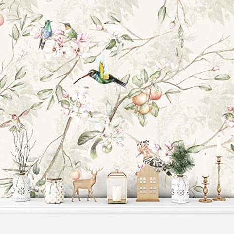 Seaside Wallpaper, Floral Wallpaper Bedroom, Birds Wallpaper, Look Wallpaper, Floral Interior, Chinoiserie Wallpaper, Tropical Wallpaper, Bird Wallpaper, Mural Floral