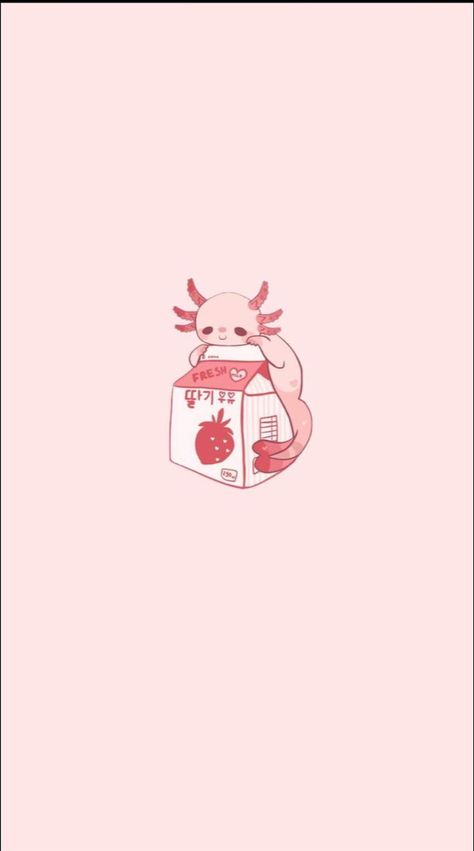 Axolotl Phone Wallpaper, Strawberry Cow Wallpaper Aesthetic, Axolotl Aesthetic Wallpaper, Pink Strawberry Aesthetic Wallpaper, Axolotl Wallpaper Iphone, Pink Dragon Wallpaper, Axolotl Wallpaper Aesthetic, Pink Strawberry Aesthetic, Axolotl Wallpaper