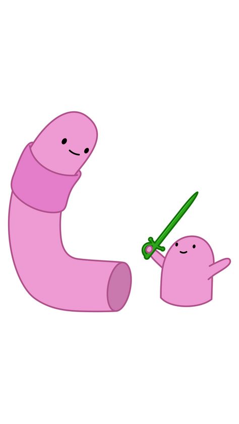 Shelby is a pink worm that has a little brother named Kent. Kent is pink Shelby's alive butt! The Adventure Time sticker with Shelby and Kent!. Adventure Time Shelby, Little Brother, Adventure Time, Pink