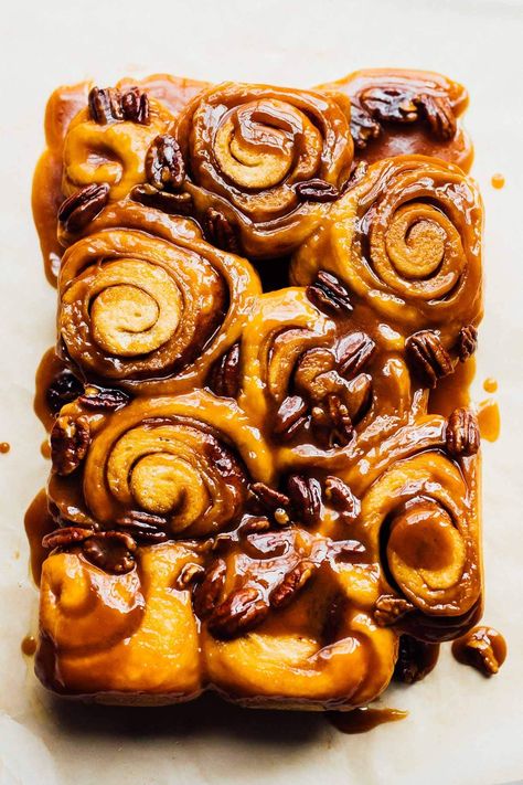 Best Ever Sourdough Sticky Buns • Heartbeet Kitchen Sourdough Honey Buns, Sourdough Sticky Buns, Heartbeet Kitchen, Caramel Rolls, Potato Flakes, Oven Mittens, Creamed Honey, Honey Buns, Sticky Buns