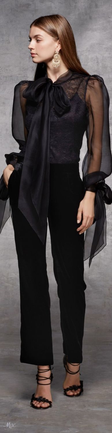 Pre-Fall 2018 Marchesa Fashion Outfits Fall, Black Elegance, Formal Fashion, Outfits Fall, Business Outfit, All Black Outfit, Looks Chic, Fashion 2018, Marchesa