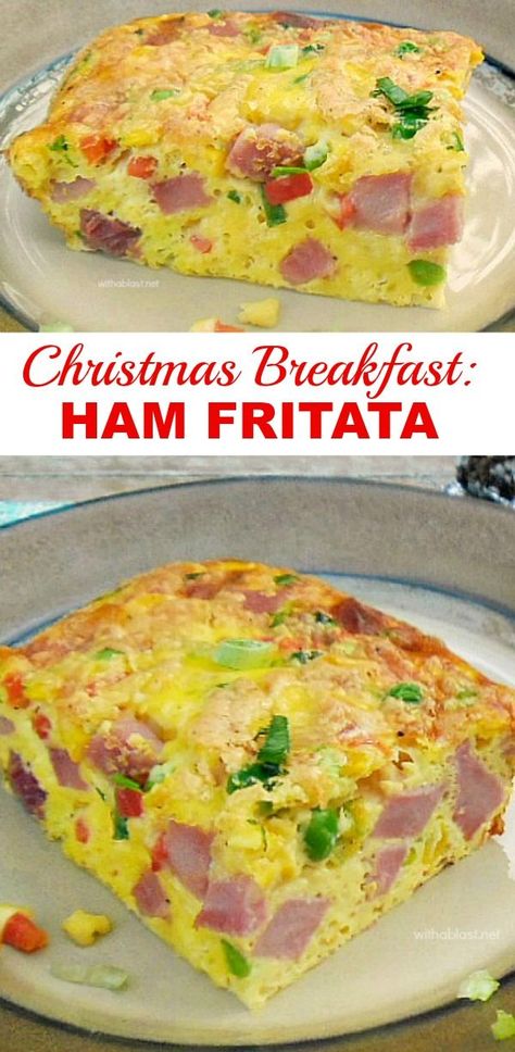 Perfect Christmas Breakfast ~ Quick and easy prepping. mix and bake ! Serves 8 Breakfast Quick And Easy, Breakfast Ham, Breakfast Quick, Ham Breakfast, Easy Meal Ideas, Frittata Recipes, Christmas Breakfast, Breakfast Brunch Recipes, Perfect Breakfast