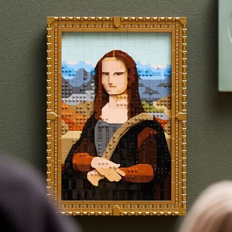 LEGO Mona Lisa Art Mona Lisa, Mona Lisa Painting, Lego Wall Art, Lisa Painting, World Famous Paintings, Lego Wall, Building Blocks Diy, Shop Lego, Acrylic Display Case