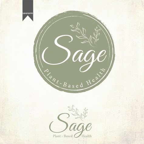 Sage Green Logo Design, Sage Logo Design, Green Logo Design Ideas, Simple Logos, Green Logo Design, Plant Logos, Sage Plant, Florist Logo, Logo Samples