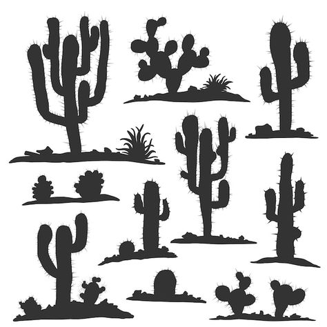 Different types of cactus plants realist... | Premium Vector #Freepik #vector #cactus-cartoon #cacti #cactus #cactus-icon Different Types Of Cactus, Types Of Cactus Plants, Types Of Cactus, Cactus Doodle, Cactus Silhouette, Cactus Images, Cactus Vector, Cactus Illustration, Cactus Types