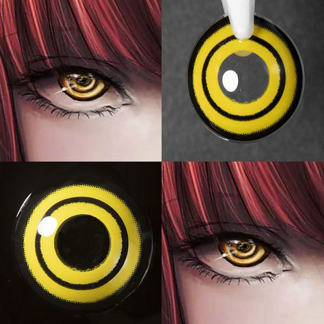 Yellow Eye Contacts, Demon Eye Contacts, Anime Eye Contact Lenses, Yellow Contacts, The Smiler, Red Sclera Contacts, Makima Cosplay, Chainsaw Man Makima, Cool Contacts