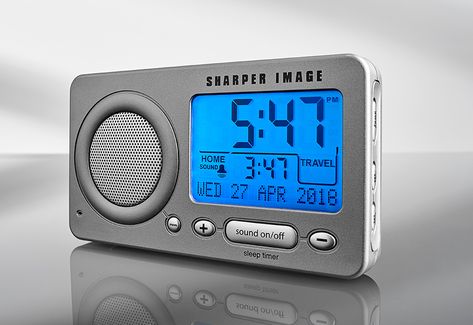 Travel Sleep Sound Machine with Alarm @ Sharper Image Bamboo Wind Chimes, Noise Machine, Travel Alarm Clock, White Noise Machine, Sound Machine, Spring Rain, Sharper Image, Fm Transmitters, Soothing Sounds